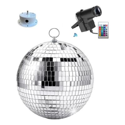 Imagen 2 del producto Bola De Disco Espejo 30CM Incluye Motor y foco multicolor con control