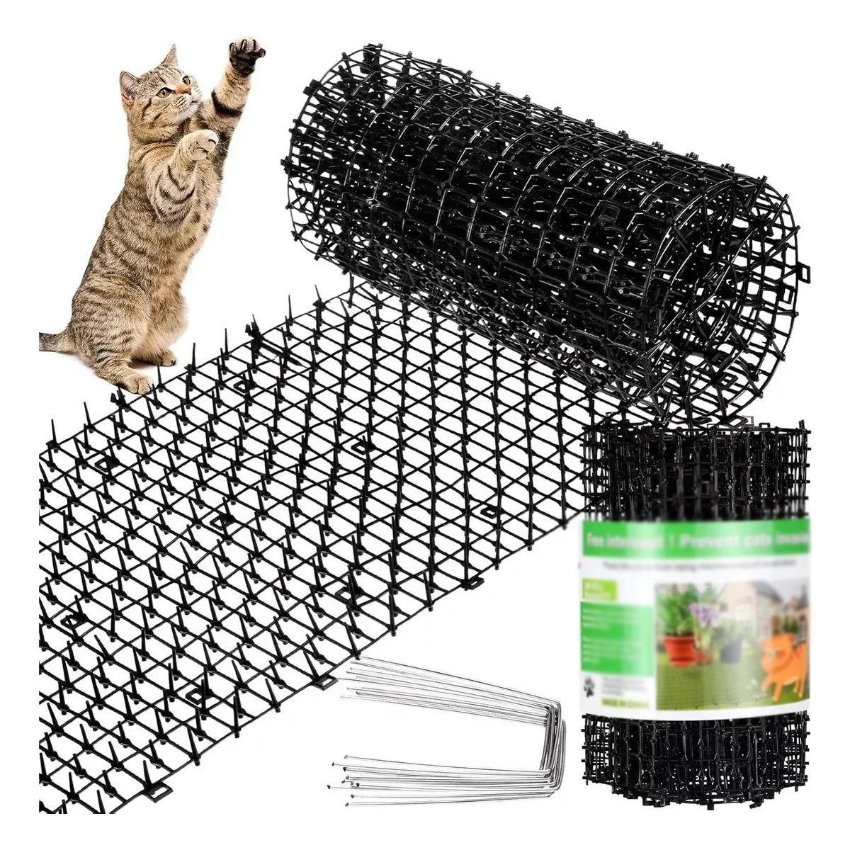 GENERICO - 10 Alfombrillas De Miedo Para Gatos, Jardín, Antigato, Tiras