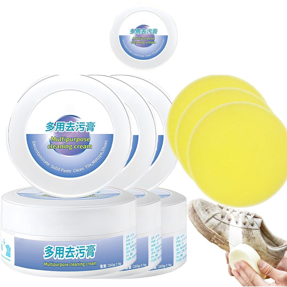 GENERICO - 3 x Crema Limpiadora de Zapatos Multiusos