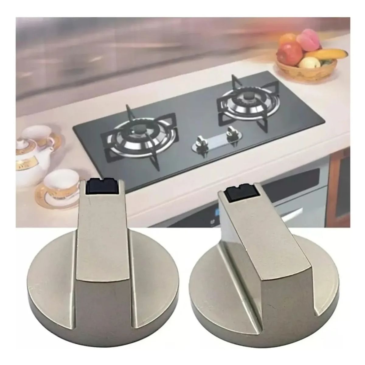 GENERICO - 4 Piezas Perillas Encimeras Y Hornos, Material Metálicas