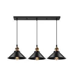 TATEE - Lámpara de araña de tres cabezas Estilo industrial 100×50cm