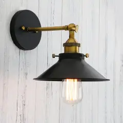 TATEE - Lámpara de pared de un solo cabezal negro 22CM