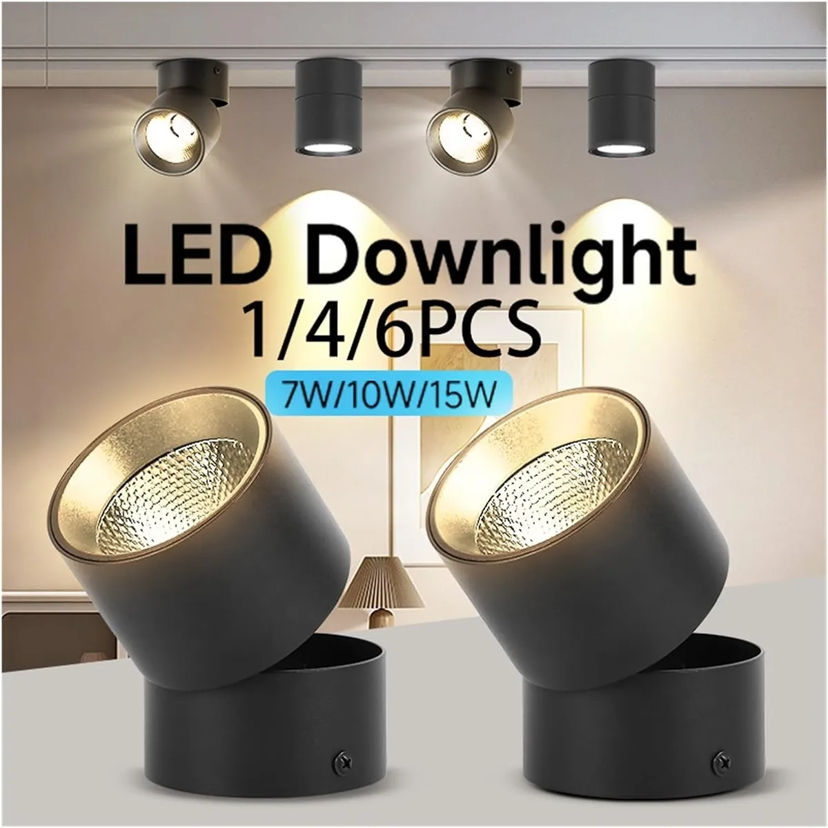 TATEE - Set 2 focos de luz Downlight Plegable Tres colores de luz