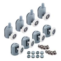 8 Ruedas Para Shower Door 25 Mm, 4 Superiores+4 Inferiores