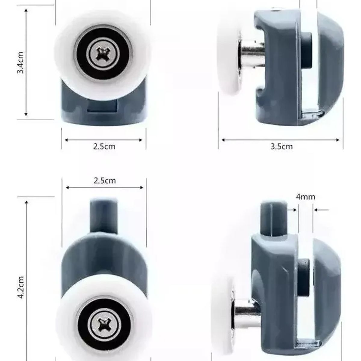 KUANGYE - 8 Ruedas Para Shower Door 25 Mm, 4 Superiores+4 Inferiores