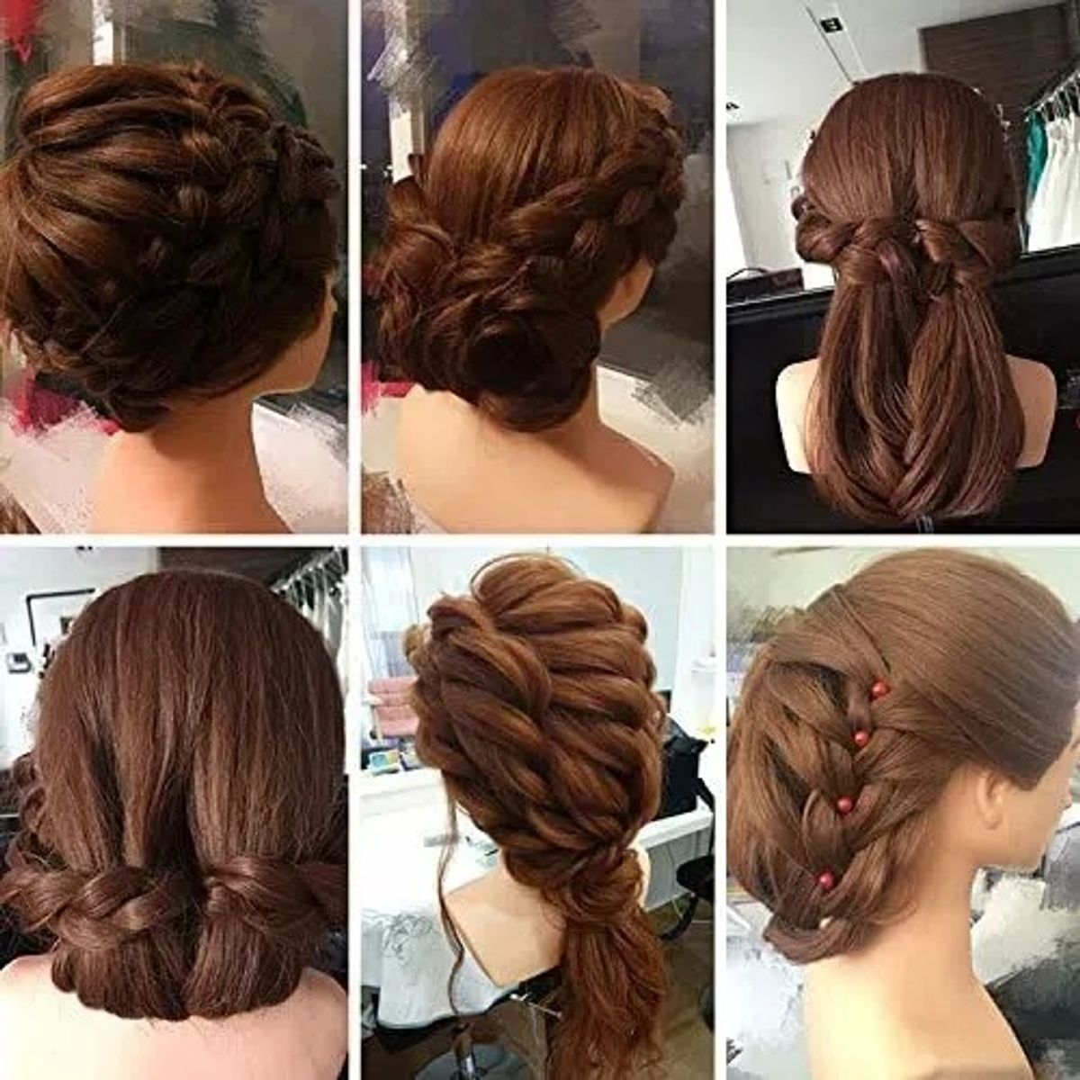 GENERICO - Cabeza Tecnica Pelo Sintetica Para Peinar Trenzar El Cabello