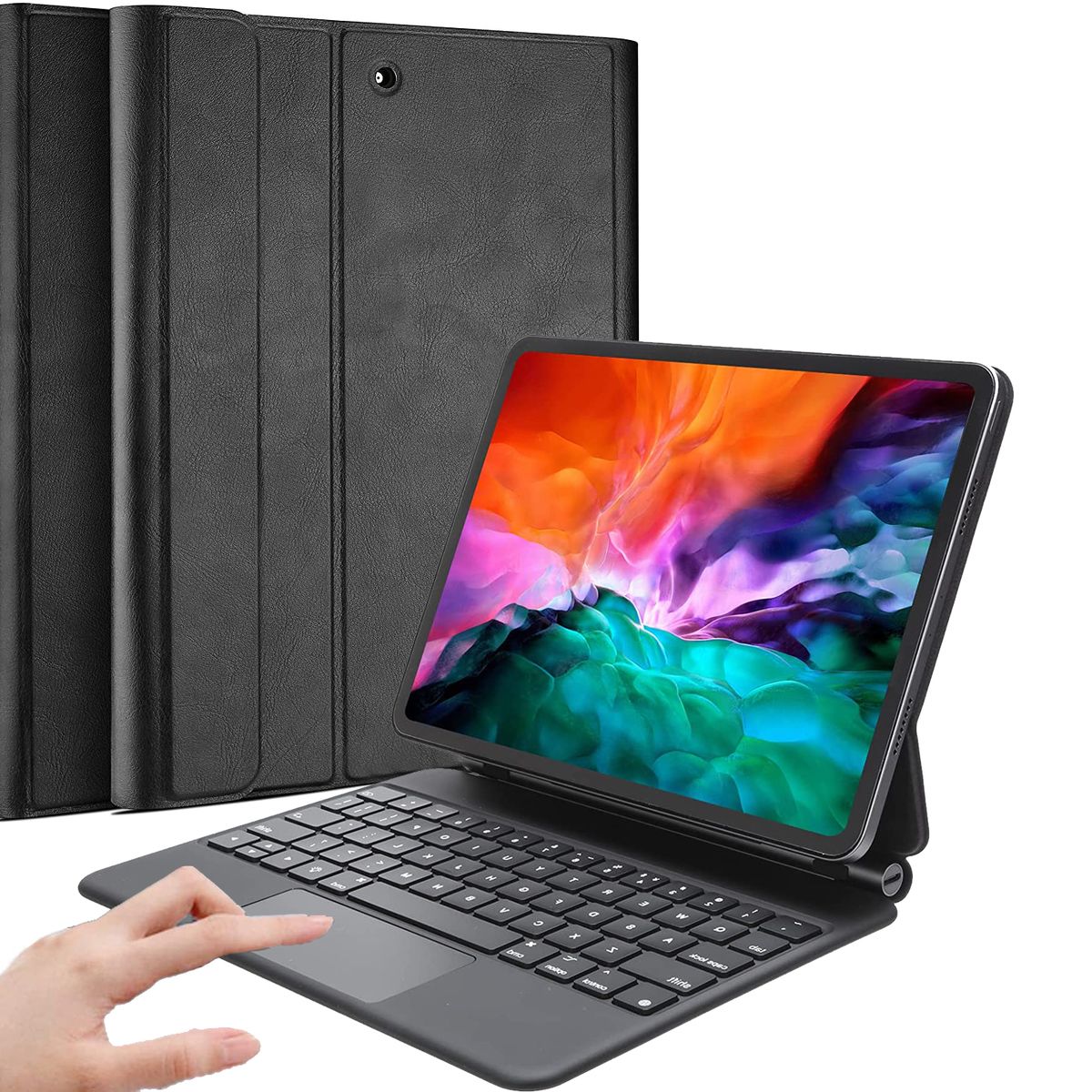 PUREPOWER - Funda Teclado de Español para iPad 10.9 10ª  y iPad A16-Negro