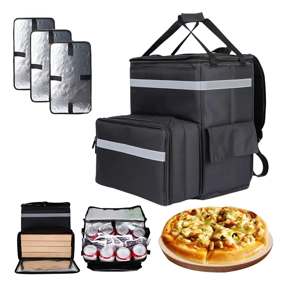EVERSO - Bolso Mochila Térmica Delivery Expandible Ampliar A 455l