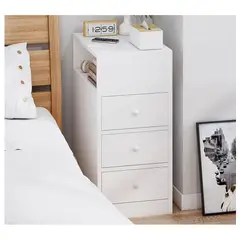 COZYNOOK - Velador Bicolor Con Cajones 30x30x66cm para Oficina y Escritorio