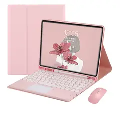 PUREPOWER - Funda Teclado de Español y mouse para iPad 10.9 10ª y iPad A16-Negro