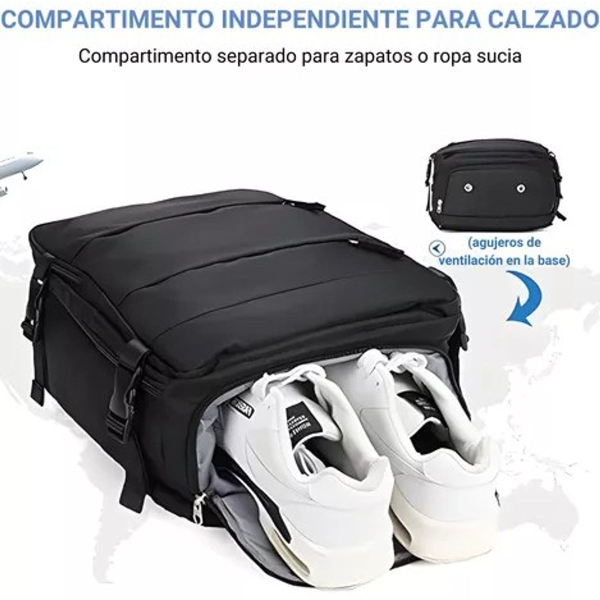 BITART - Mochila De Viaje Grande Multifuncional negro
