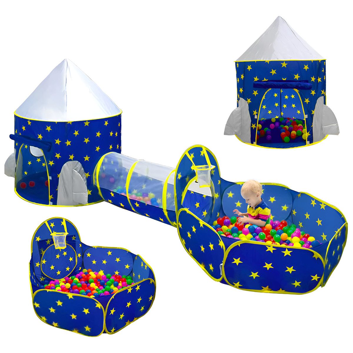 EVERSO - Carpa Piscina Con Túnel Castillo Plegable Infantil Niños