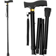 ATURE - Baston De Trekking Plegables Aluminio 85-95cm Negro