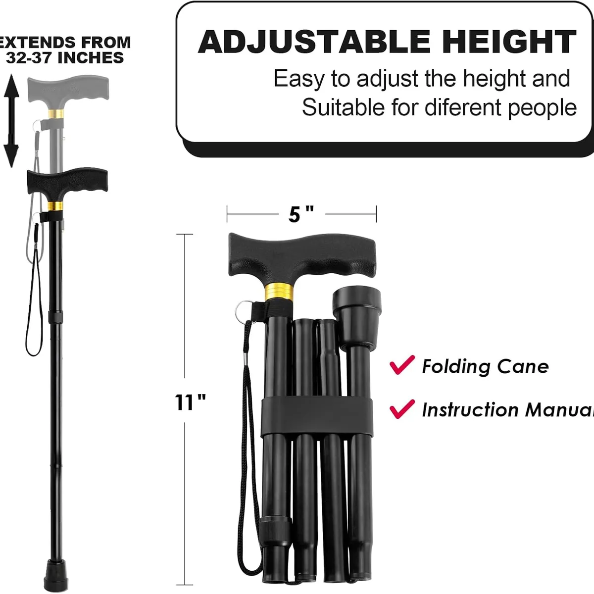 ATURE - Baston De Trekking Plegables Aluminio 85-95cm Negro