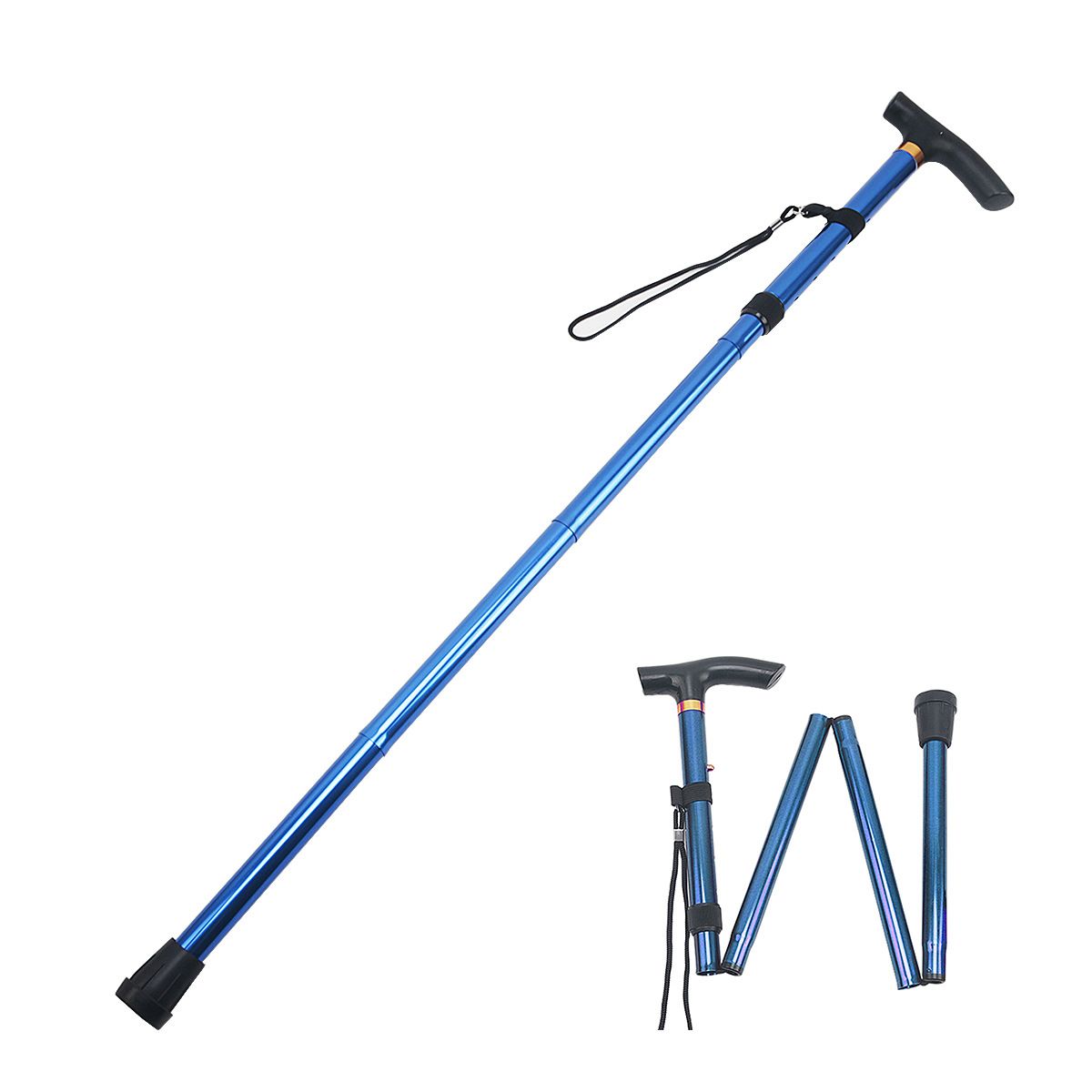 ATURE - Baston De Trekking Plegables Aluminio 85-95cm  Azul