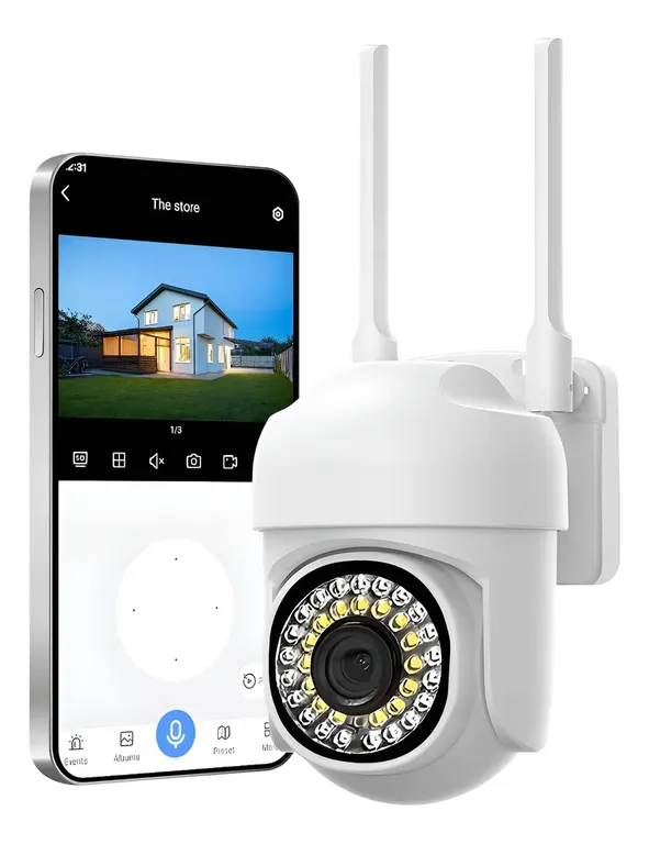 Cámara Ip Wifi Exterior Okaeri Inalámbrica 1080hd