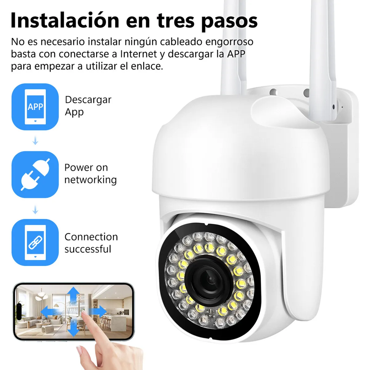 SUPERCENTER - Cámara Ip Wifi Exterior Okaeri Inalámbrica 1080hd