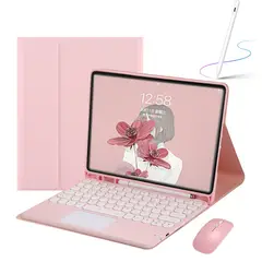 PUREPOWER - Funda Teclado de Español y mouse para iPad 10.9 10ª y iPad A16-Negro