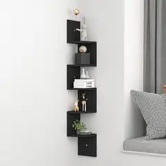 COZYNOOK - Repisas Esquinera de MDF Rack Librero Armable Negro
