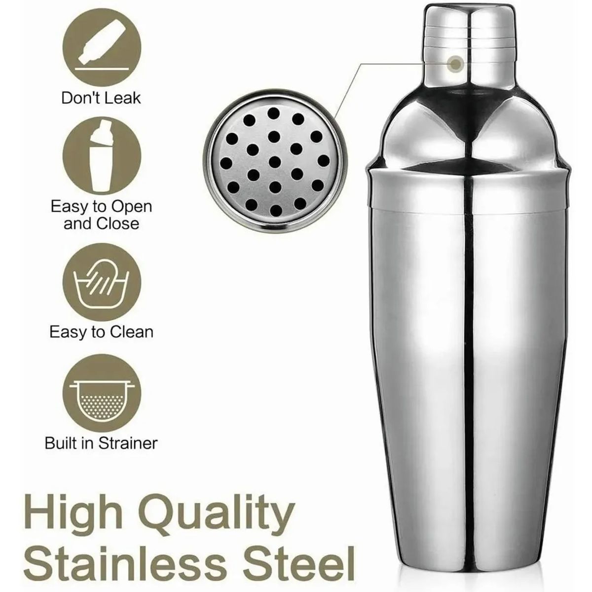 KUANGYE - Juego De Cocteleria Set 6 Piezas Acero Inoxidable 750ml