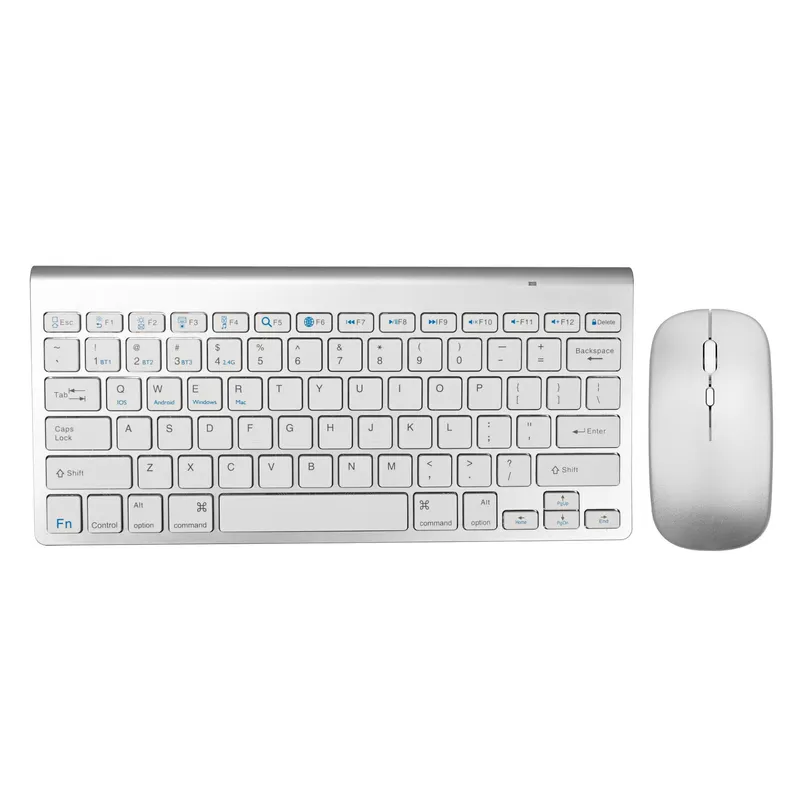 COZYNOOK - Kit Teclado y Mouse Inalámbrico Blanco