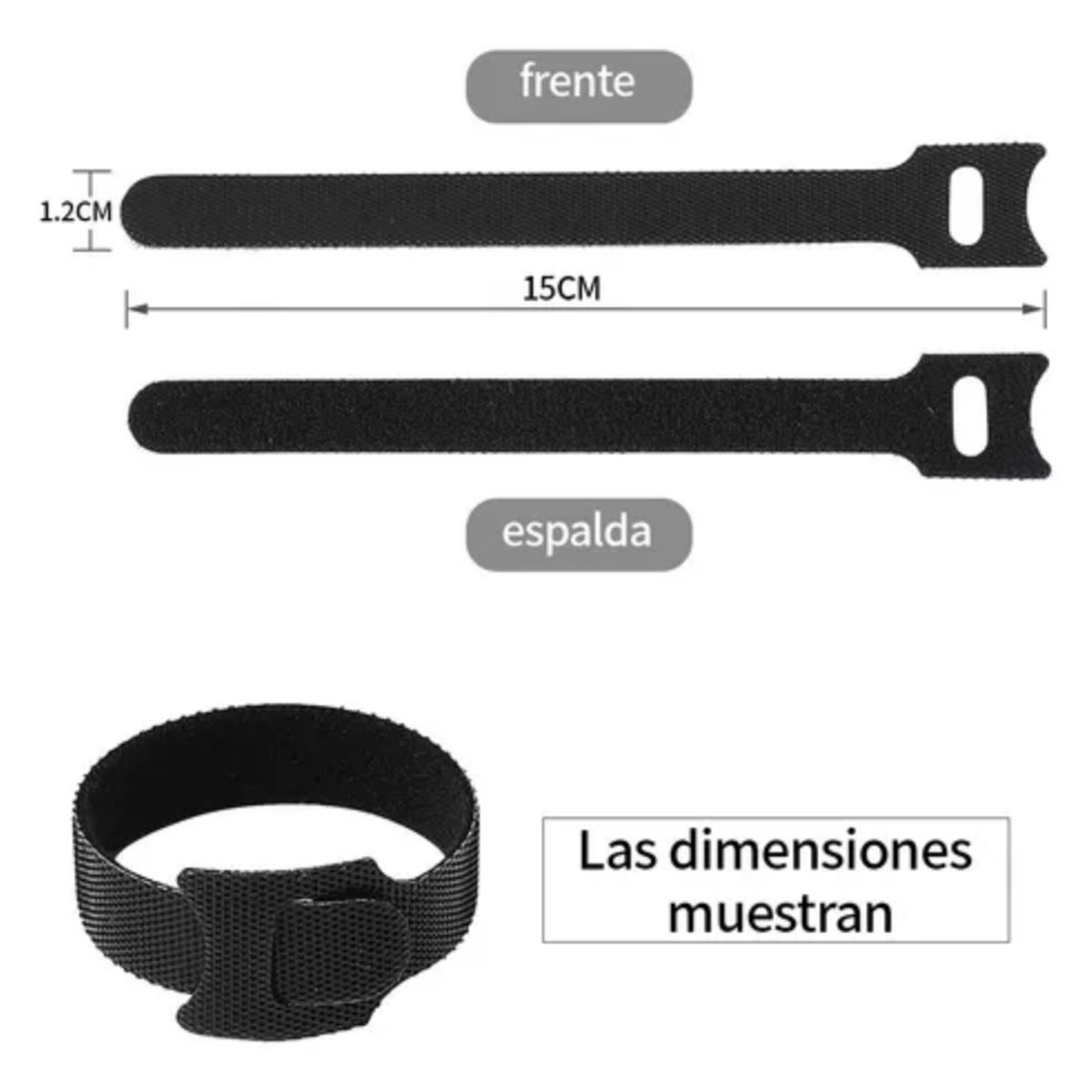 KINDA NICE - Pack 100u Amarra Cables Bridas Autoadesivos Negro Cinta