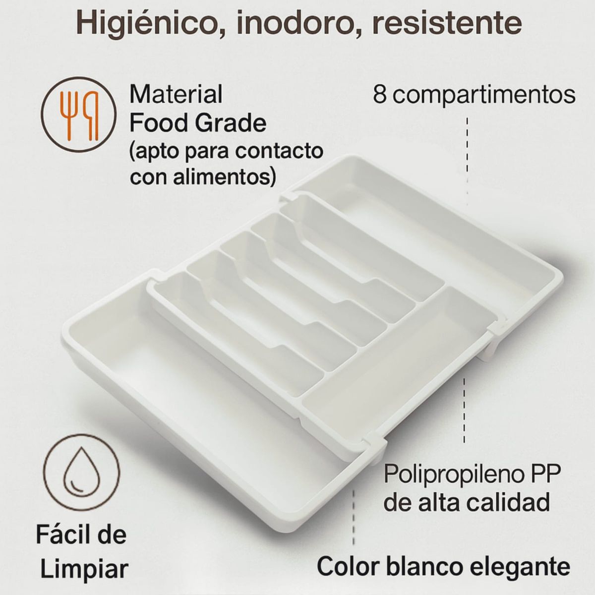 VALSUS - Organizador cubiertos extensible para cajon