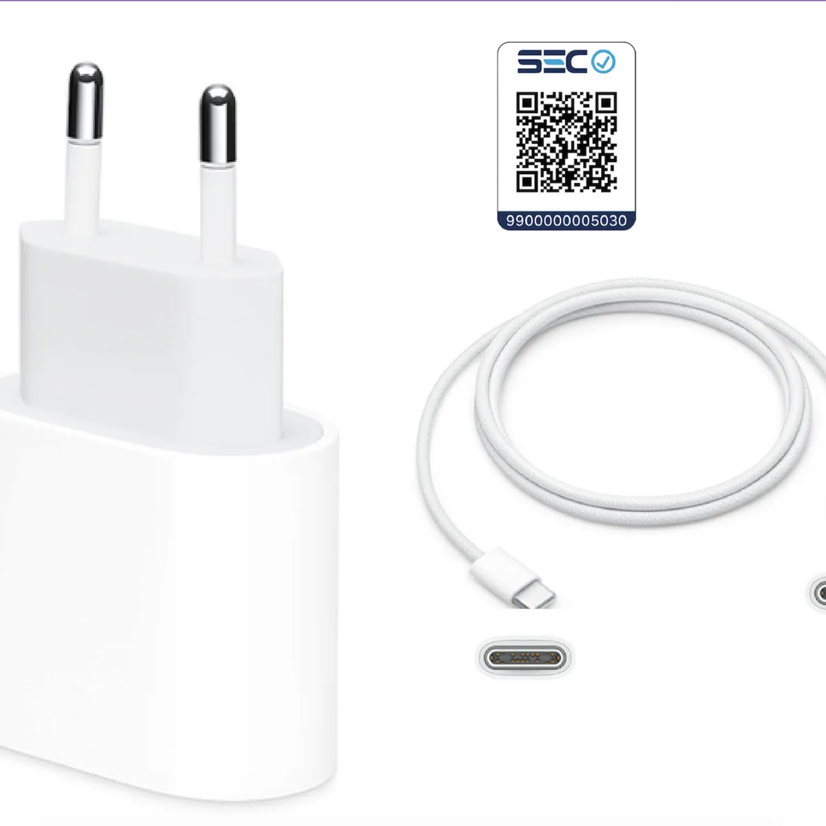 APPLE - Cargador Apple 20W Original + Cable C - C 1mt iPhone 15 16 17