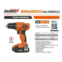 GENERICO - Taladro Inalámbrico REDBO CD 21V-10