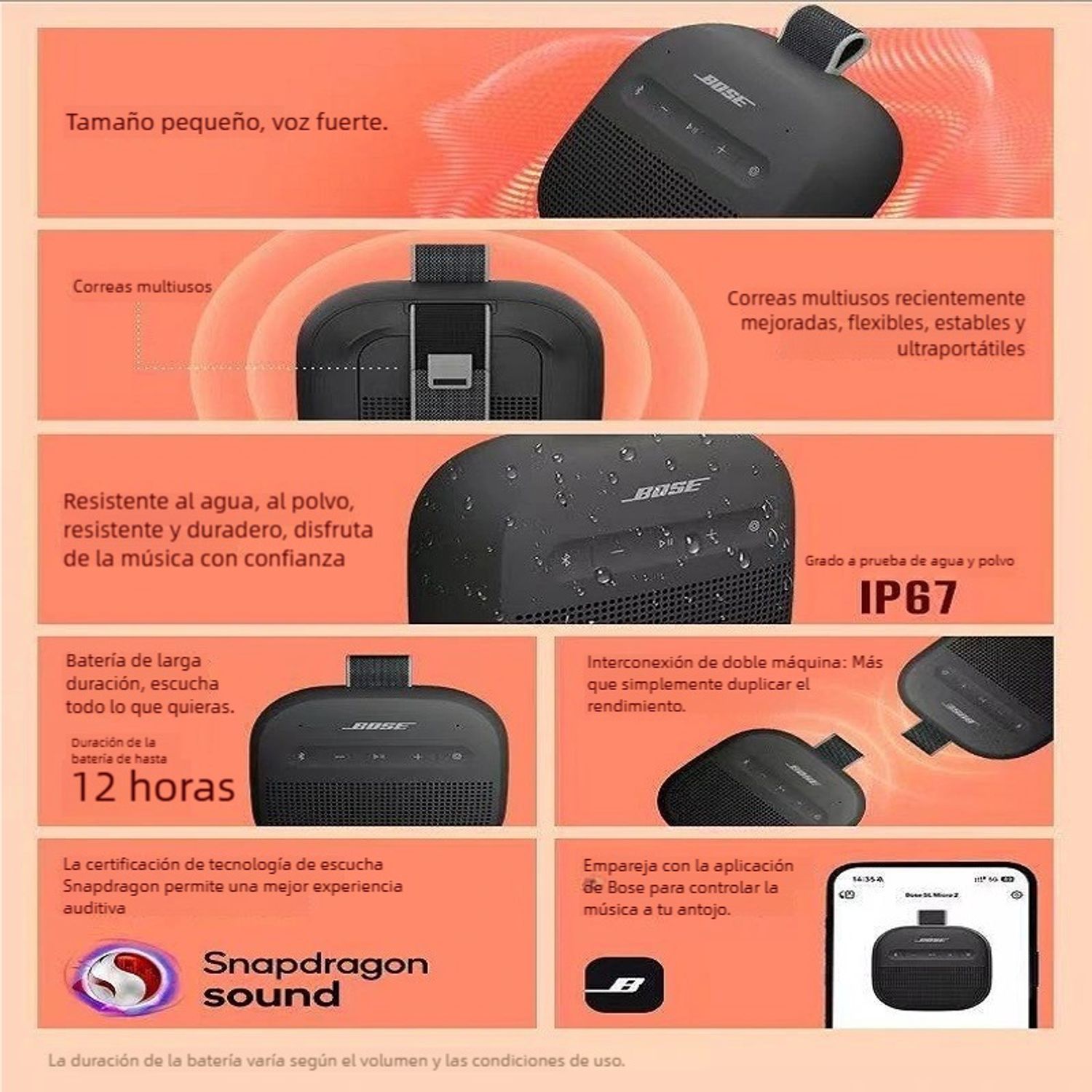 BOSE BOSE SoundLink micro II altavoz Bluetooth Negro | Falabella Chile
