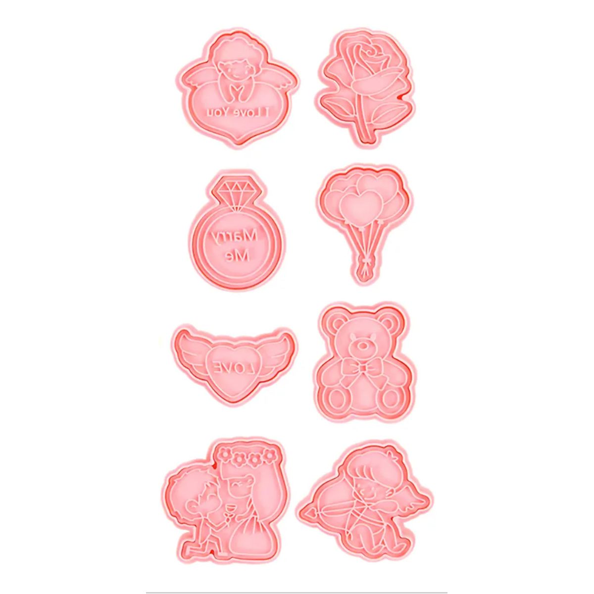 GENERICO - Set De Moldes Para Galletas 8 Piezas Románticas De Plástico