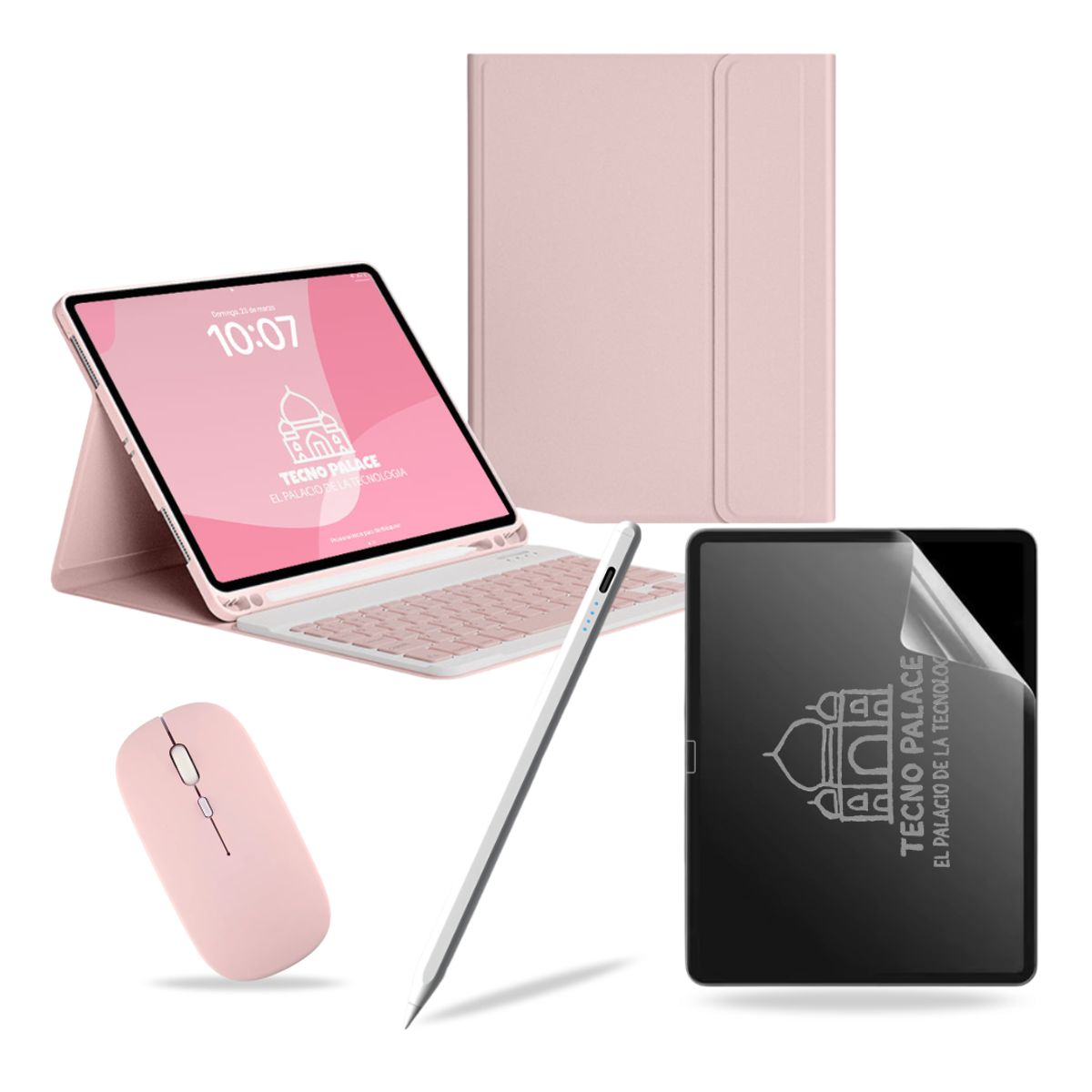 GENERICO - Pack Funda + Teclado Mouse + Lápiz + Paperlike para iPad Air 11 M2-M3