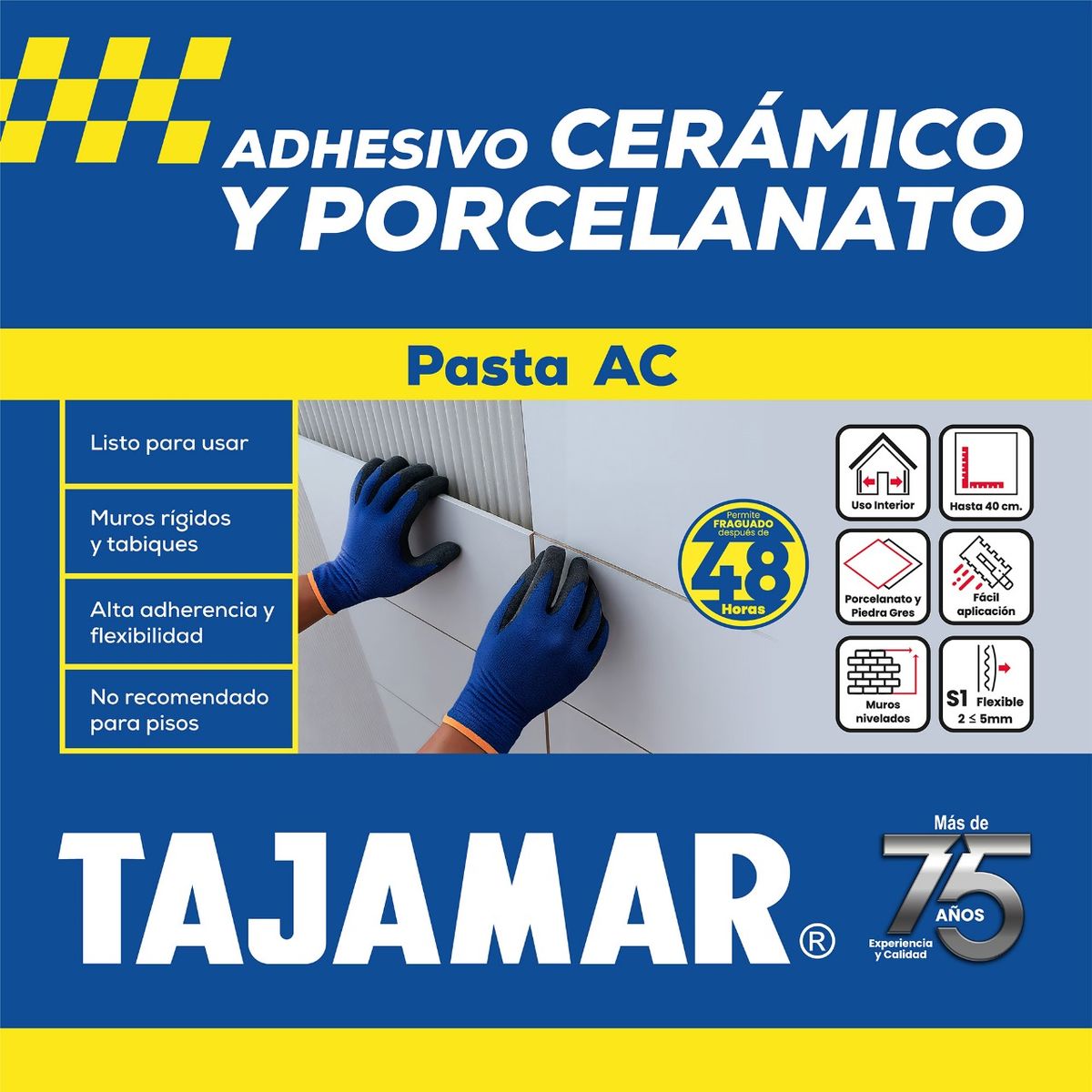 TAJAMAR - Adhesivo Cerámico y Porcelanato en Pasta AC Galón