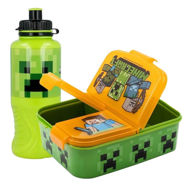 INTEK GAMES - Set Botella + Porta Sandwich Minecraft Libre Bpa