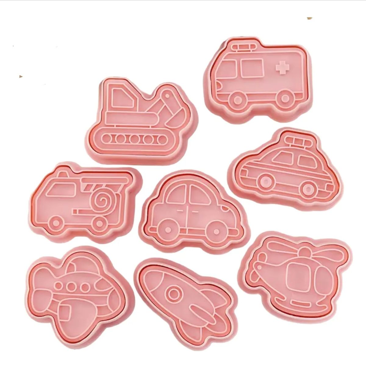 GENERICO - Set De Moldes Para Galletas 8 Piezas Medios De Transporte Plástico