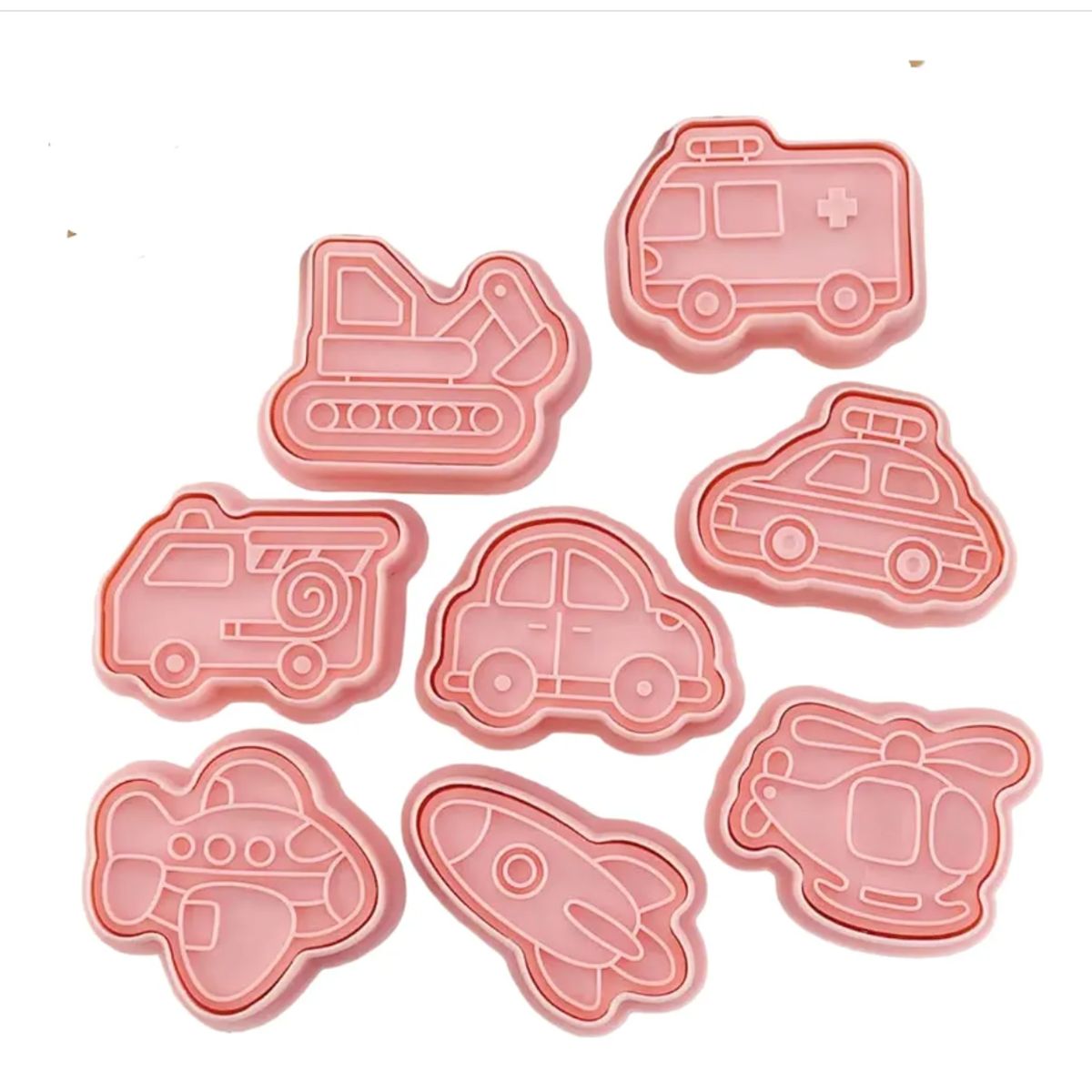 GENERICO - Set De Moldes Para Galletas 8 Piezas Medios De Transporte Plástico