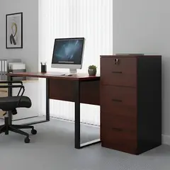GENERICO - Mueble Archivador Kardex Oficina 3 Cajones Melamina Cerezo