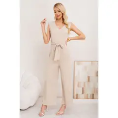 LIKE SHOP - Enterito Mujer Verano Acanalado Escote V Sin Manga Colores 3375