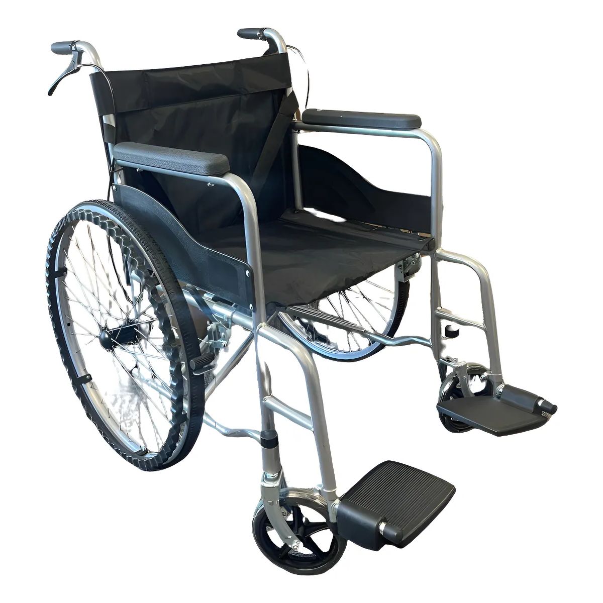 COSMETICAVAL - Silla De Ruedas Plegable Manual Con Descansapies Negro