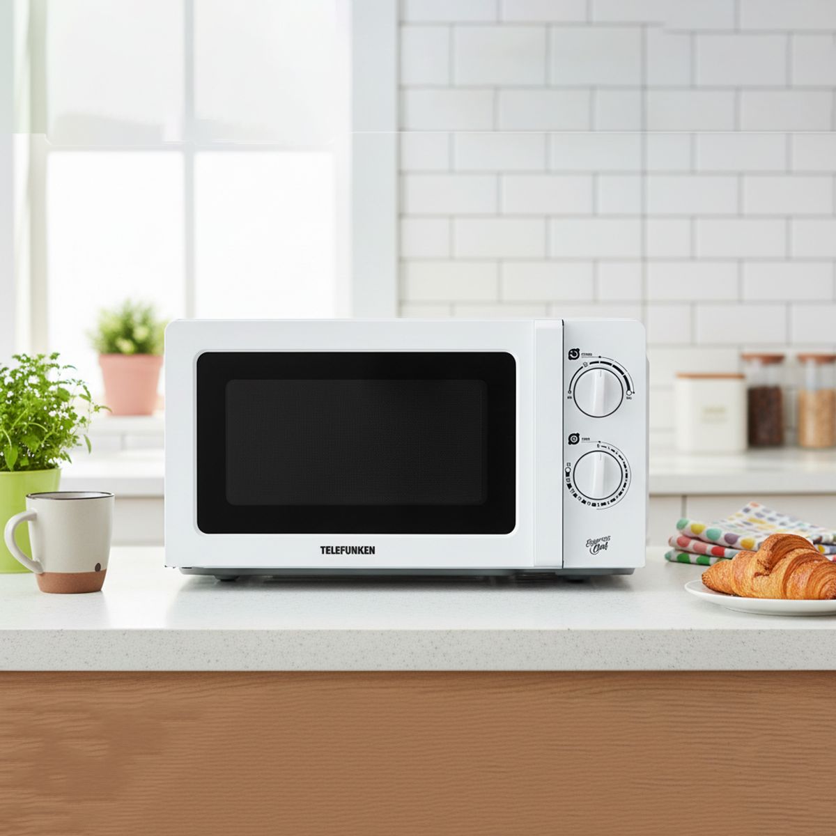 TELEFUNKEN - Horno Microondas Telefunken Analógico 20 Litros Blanco Modelo TFK-20 A