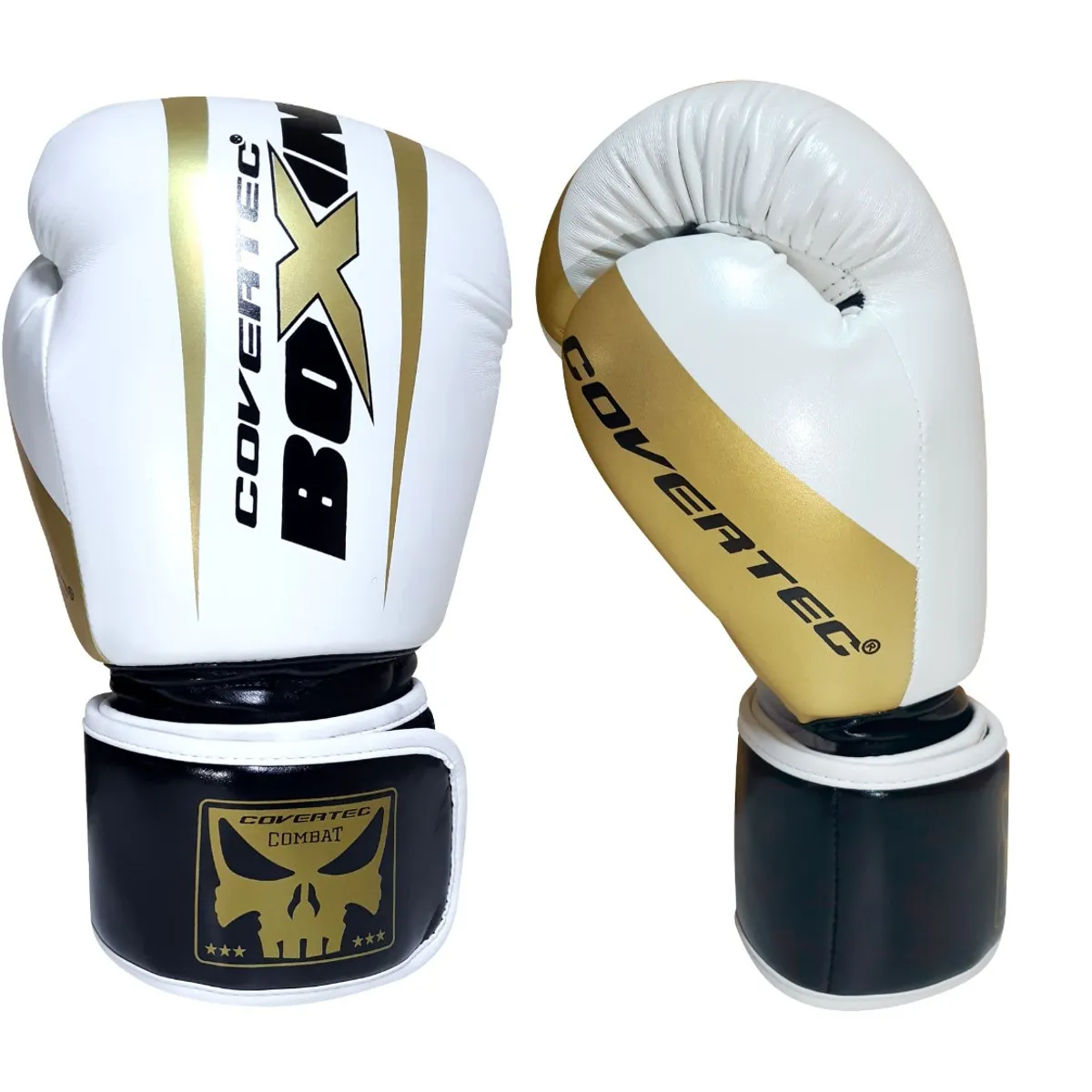 COVERTEC - Guante box combat blanco dorado 10 oz
