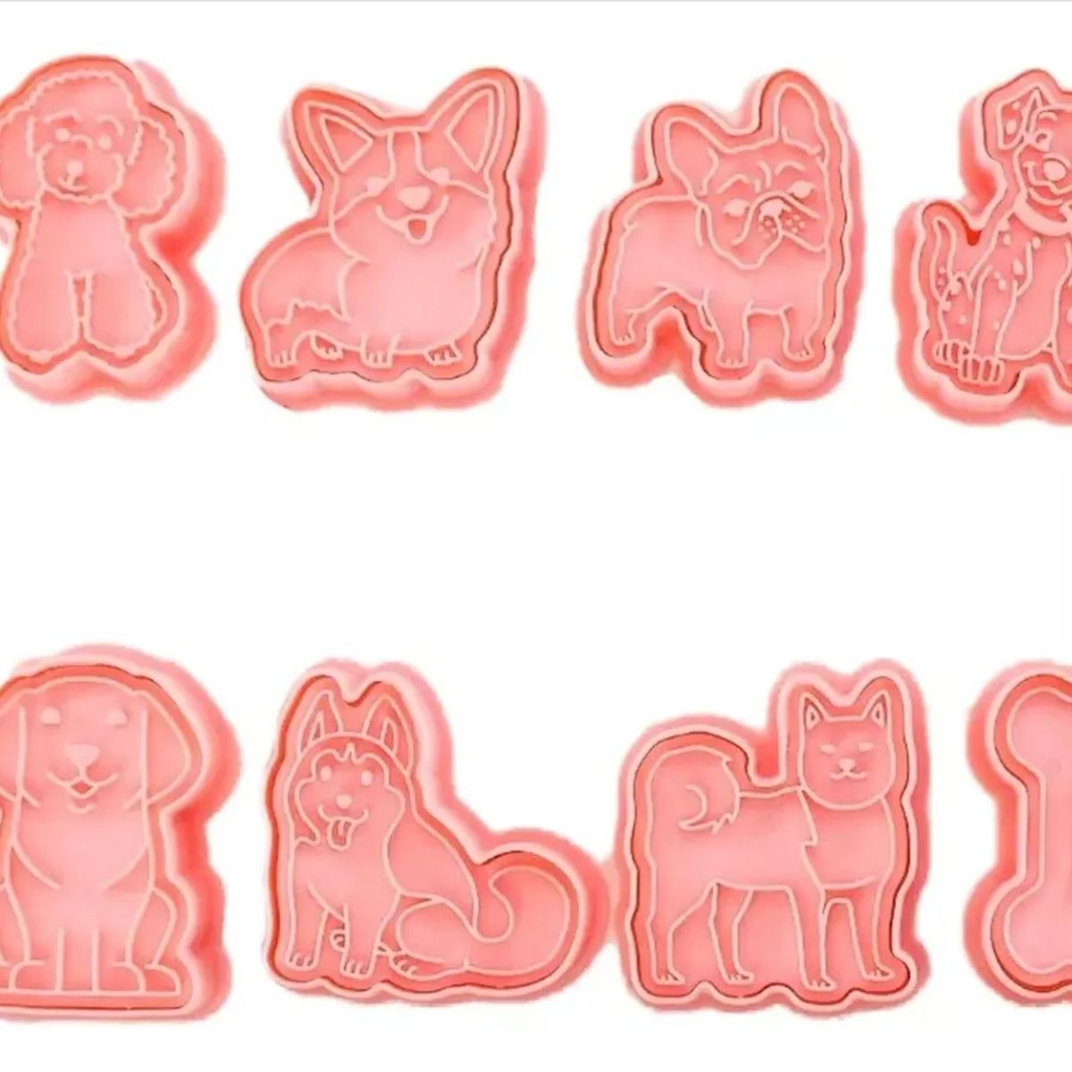 GENERICO - Set De Moldes Para Galletas 8 Piezas Mascotas De Plástico