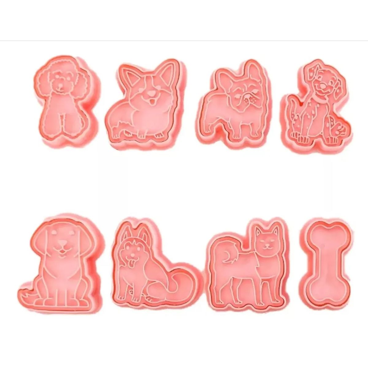 GENERICO - Set De Moldes Para Galletas 8 Piezas Mascotas De Plástico