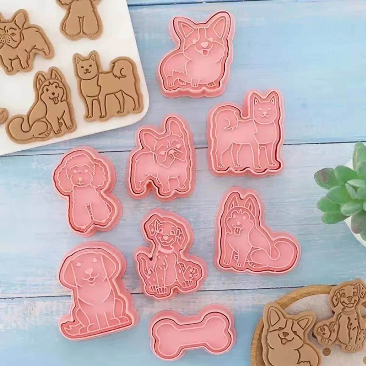 GENERICO - Set De Moldes Para Galletas 8 Piezas Mascotas De Plástico