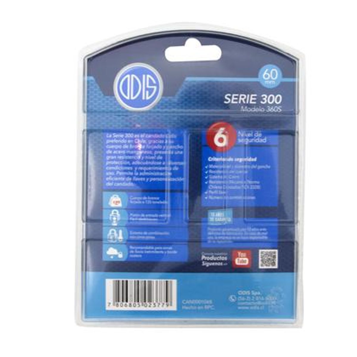 ODIS - CANDADO ODIS 360S CON HOMBROS 60MM BT