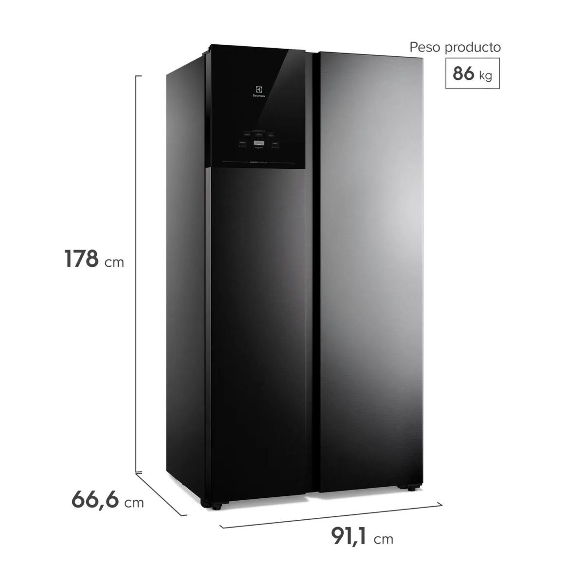 Refrigerador 522L No Frost Side by Side Inverter ES50B Black, marca ELECTROLUX - Foto 2
