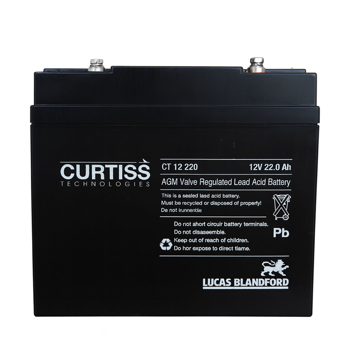 GENERICO - Batería Curtiss CT12220 12V 22A AGM ciclo profundo