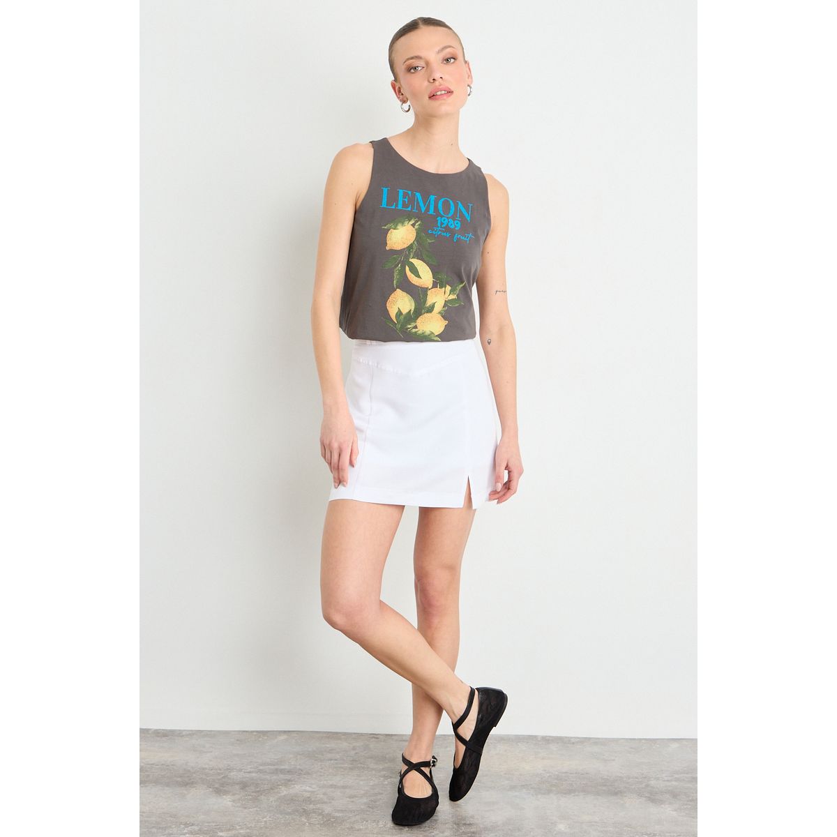 IO - Falda Corta Mujer Crudo Io