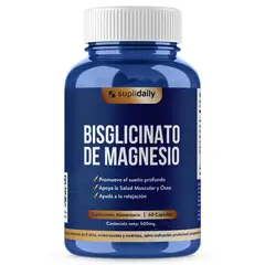 SUPLIDAILY - Bisglicinato de Magnesio 60 Cápsulas Alta Absorción