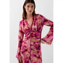 SCALPERS - BLUSA TIE DYE RIBETE TERCIOPELO